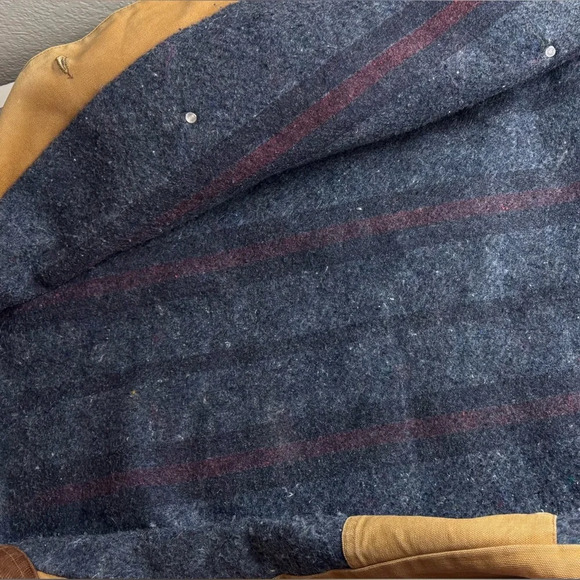 Vintage Carhartt Mens Utilitarian Chore Jacket Size L/XL Blanket Lined - Picture 15 of 15